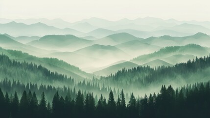 Obraz premium Misty Mountain Ranges