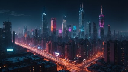 Fototapeta premium night city of the future