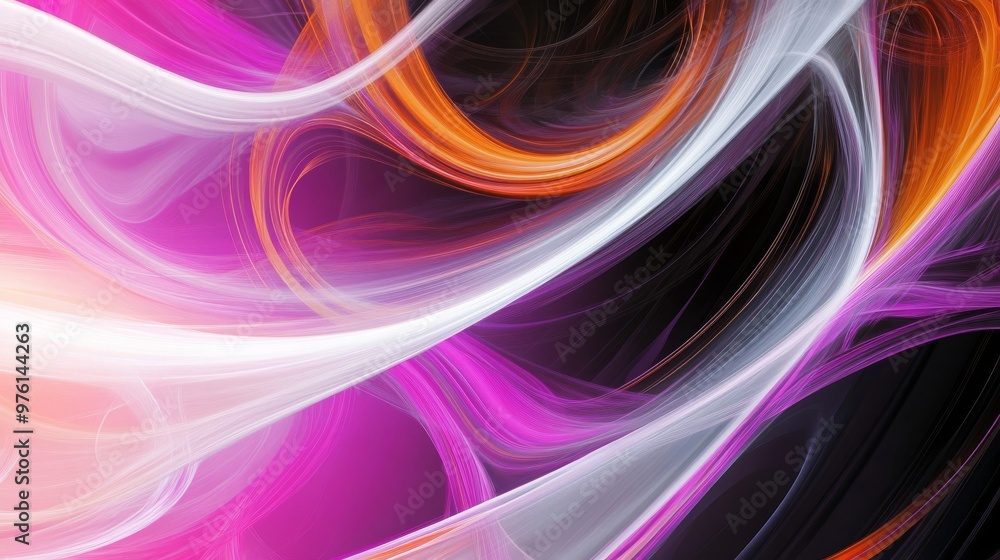 Aufkleber abstract background with wlowing colorful lines and curves