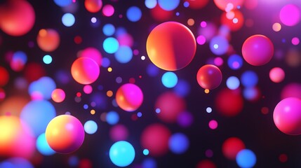 Abstract background with colorful, glowing spheres.