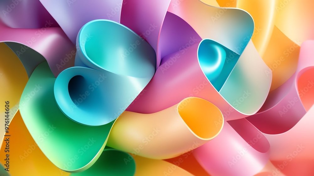 Aufkleber abstract colorful background with folded and curved paper.