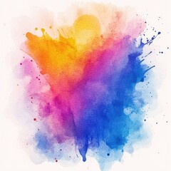 A vibrant watercolor splash blending warm and cool colors, perfect for backgrounds and artistic designs.