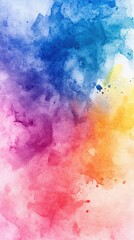 Obraz premium Vibrant watercolor splash in various hues, creating a beautiful abstract background perfect for artistic projects and designs.