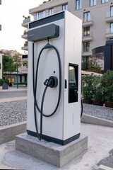 Close-up of electric charging station