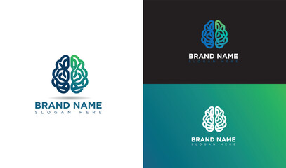 Modern Eye Catchy Vector Brain Logo Design