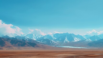 Fototapeta premium Majestic Mountain Range and a Clear Blue Sky