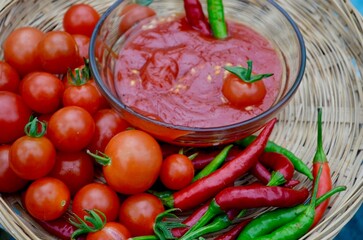 homemade adjika spicy chili tomato ketchup