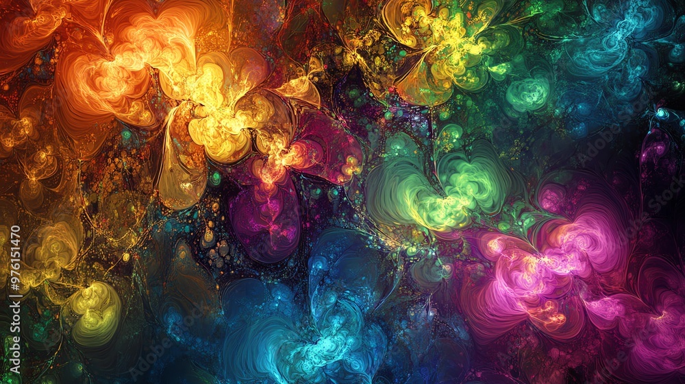 Aufkleber abstract colorful background with swirling and swirling patterns.