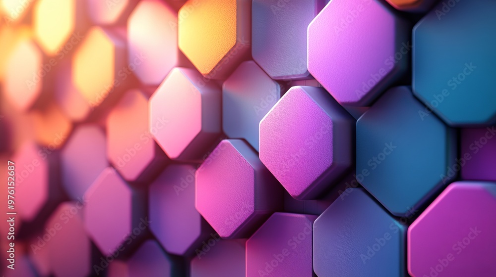 Poster colorful hexagon background forming abstract pattern