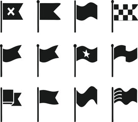 Different flag icons set. Vector illustration