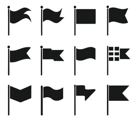 Different flag icons set. Vector illustration