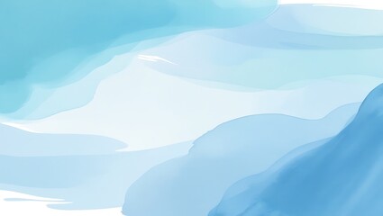 Soft Gradient Hues of Blue and White in a Dreamlike, Watercolor-Style Sky