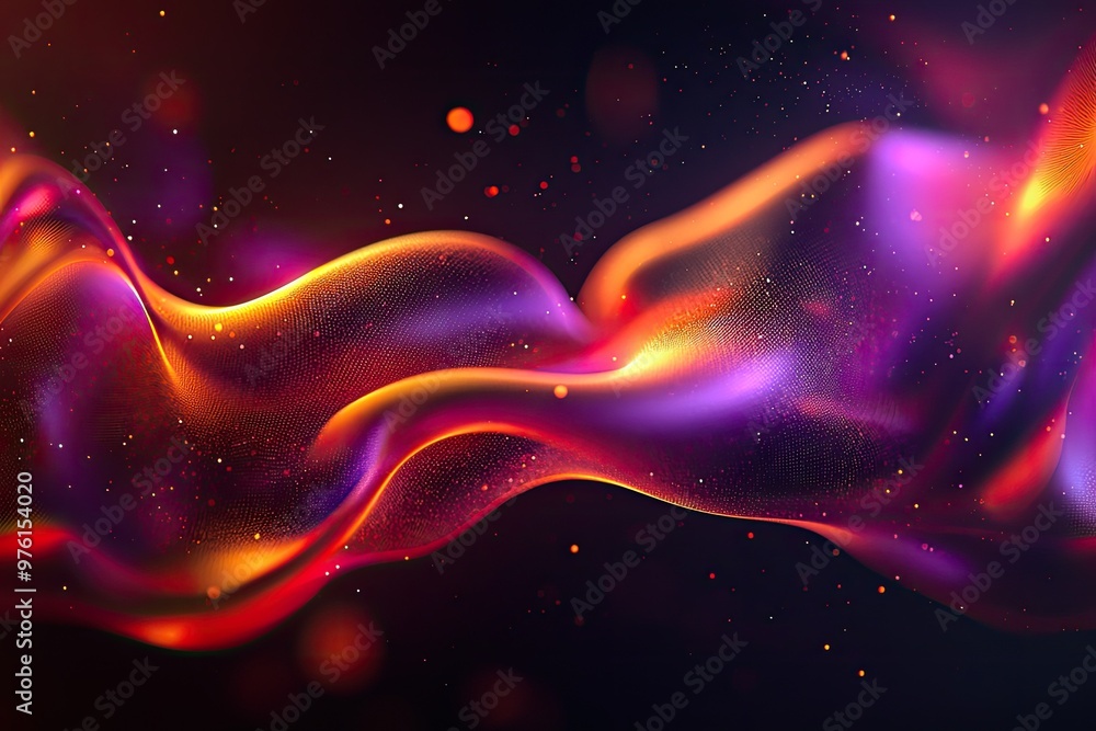 Aufkleber a vibrant wave of mixed colors flows smoothly, creating a captivating and dynamic abstract backgroun
