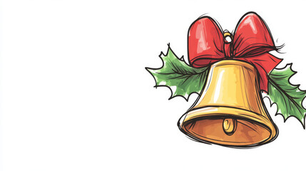 A white background with a Christmas bell drawn on it.