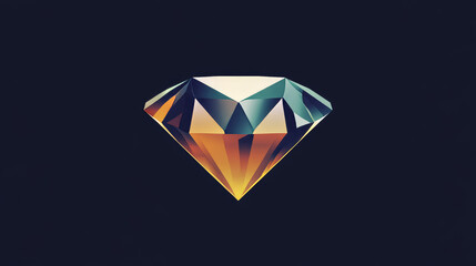 This is a design for a diamond logo. It uses a diamond shape and color to represent a collection of diamonds.
