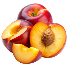 peaches isolated on white background