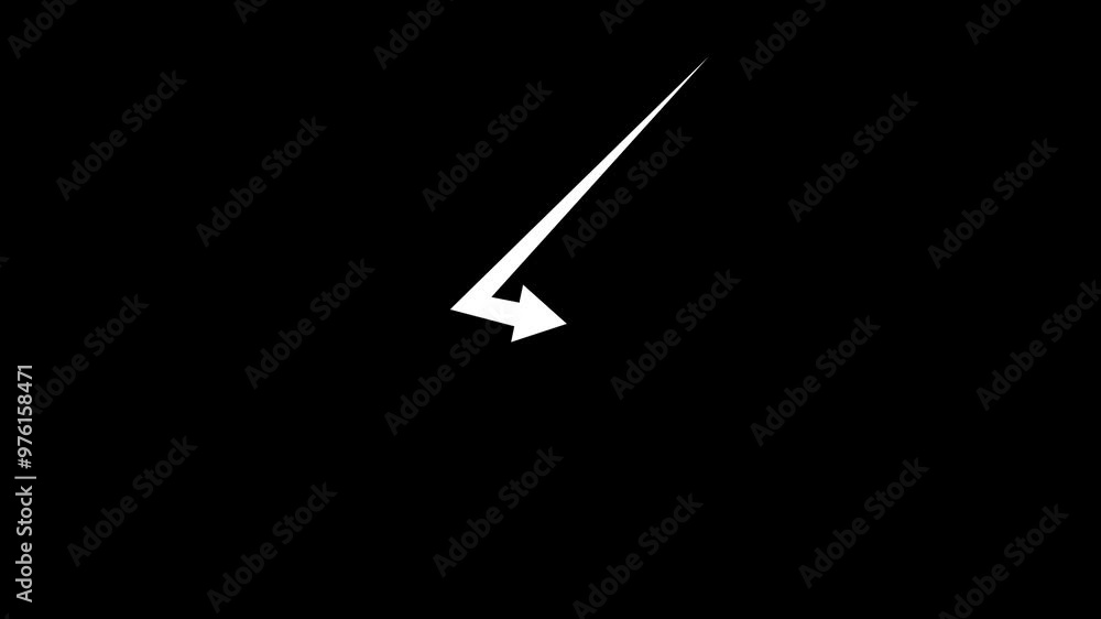 Poster animated arrow growth down icon on background. abstract business graph chart icon animation. busines