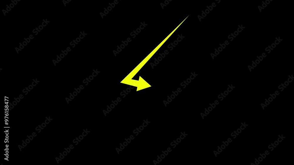 Poster animated arrow growth down icon on background. abstract business graph chart icon animation. busines