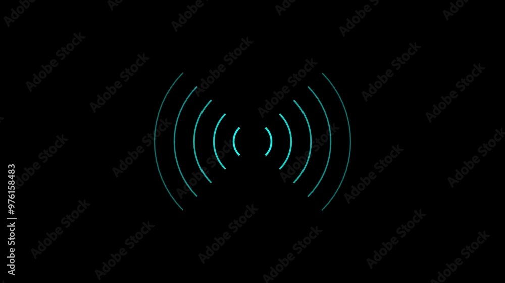 Poster radio wave circle background. abstract neon circle radio waves looping background. radio wave screen