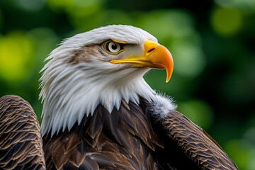 Obraz premium An eagle preening its feathers, using its powerful beak to meticulously clean each wing, preparing for flight