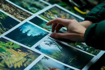 Photo Inspector Reviewing Nature Photographs for and Commercial Potential