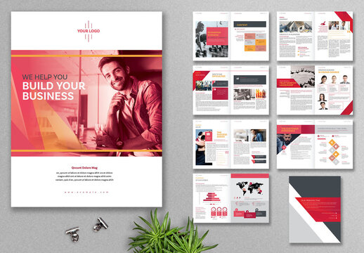 Company Profile Template with Red Accents