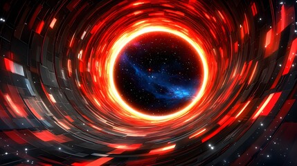 Nebula Nexus : In this image, nodes converge—a nexus of cosmic energies. Reds and blues blend harmoniously. The unoccupied portion is like a portal—ready for your audience to step into the unknown. 