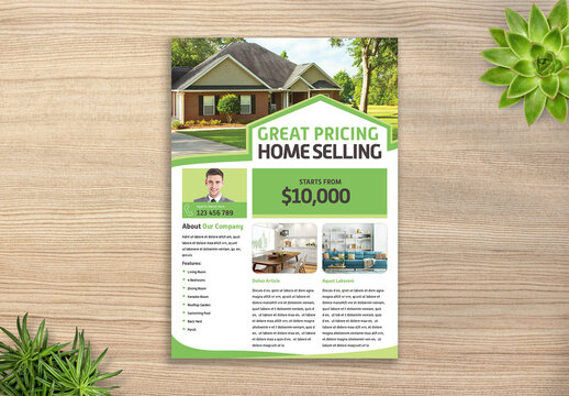 Real Estate Flyer with Green Accents