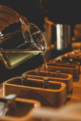 The process of making candles in the workshop