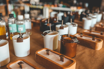 The process of making candles in the workshop