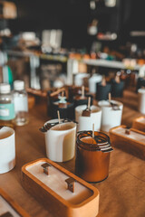 The process of making candles in the workshop