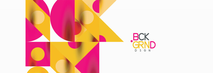 Trendy colorful circles, lines, arrows, triangles and other geometric shapes. Vector Illustration For Wallpaper, Banner, Background, Card, Book Illustration, landing page