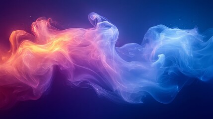 Obraz premium Abstract smoke forming colorful swirls on dark background