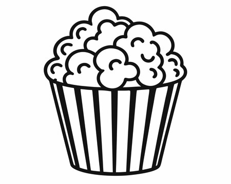 recommend clip art: Popcorn line art illustration,popcorn clipart,popcorn coloring page drawing