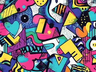 Colorful striped and dotted patterns, Vibrant and playful vector background 