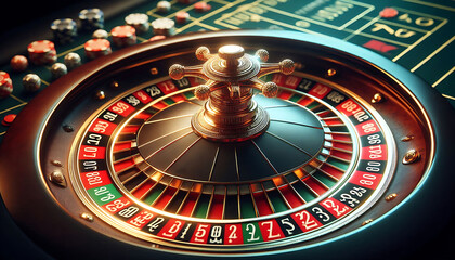 Naklejka premium A wheel in a casino for gambling games.