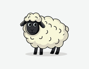 cartoon-style vector illustration of a sheep with a black face and legs 