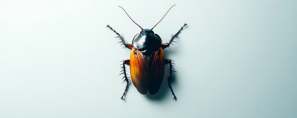 American cockroach resting on white background