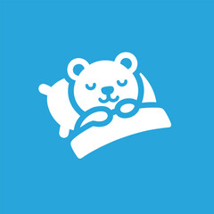 Cute cartoon sleeping bear cub. Icon, logo, sign, pictogram