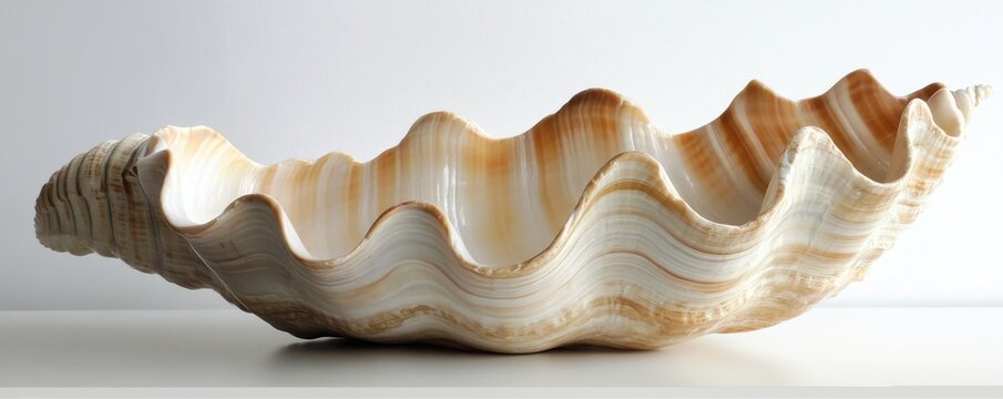 Giant clam shell showing wavy colorful pattern