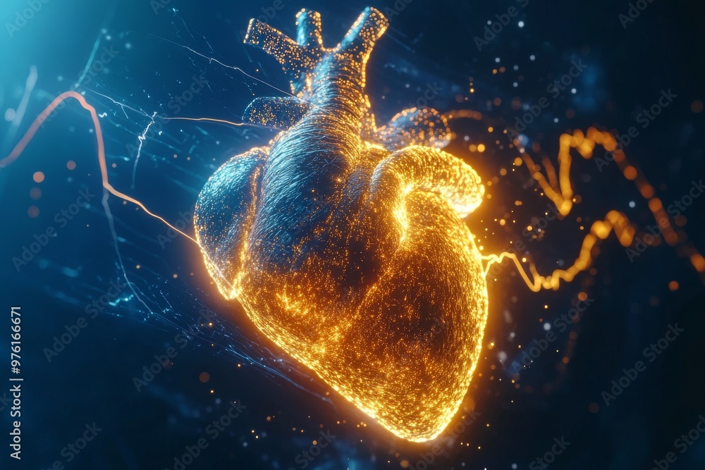 Aufkleber digital heart in a technological matrix symbolizing healthcare innovation heart health and advanced 