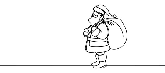 Santa Claus with a Bag of Gifts. Happy New Year and Merry Christmas New Year illustration for different uses. Vector.