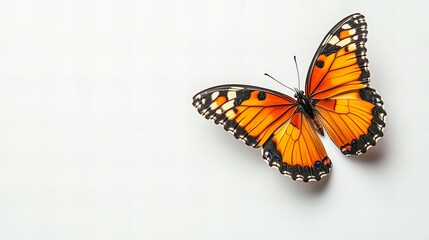 Obraz premium Beautiful butterfly with white background