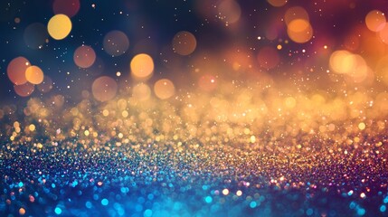 Festive new year celebration background with glitter and colorful fireworks for holiday designs