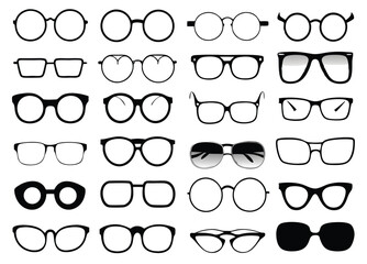 Glasses collection. Sunglasses set. Vector illustration
