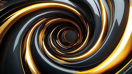 abstract background with spiral black and golden whole