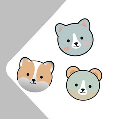 Cute Cat head Vector illustration