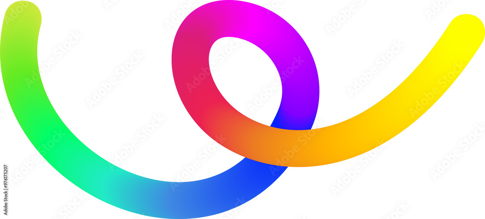 Poster rainbow gradient line. fluid color element. wavy blend swirl stripe. dynamic twisted flowing stroke 