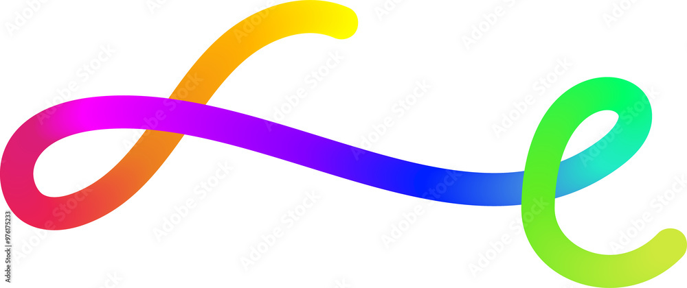 Poster rainbow gradient line. fluid color element. wavy blend swirl stripe. dynamic twisted flowing stroke 
