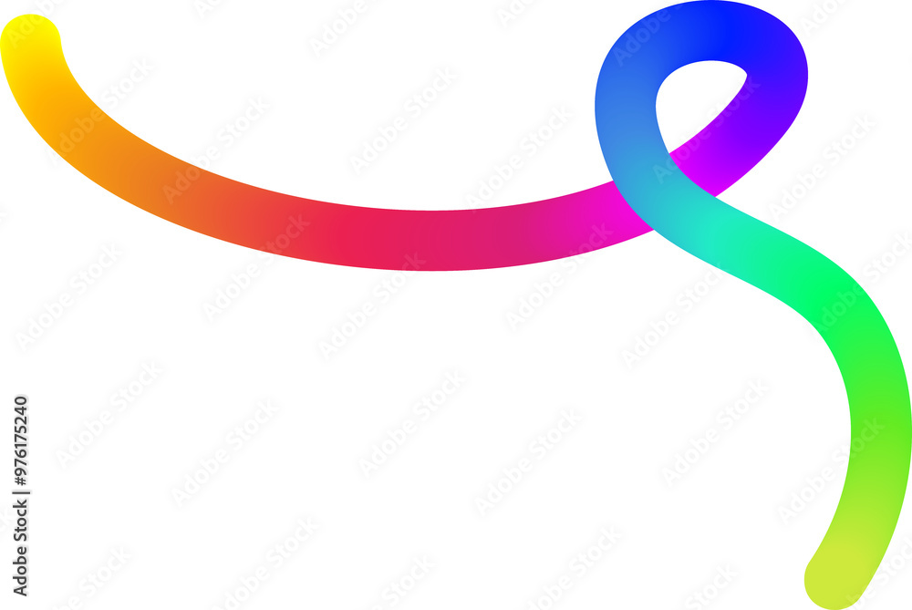 Poster rainbow gradient line. fluid color element. wavy blend swirl stripe. dynamic twisted flowing stroke 